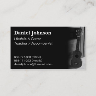 Carte De Visite Professeur moderne, professionnel, d'ukulélé et 