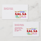 Carte De Visite Professeur ou danseur latin de danse de danse de (Devant / Derrière)