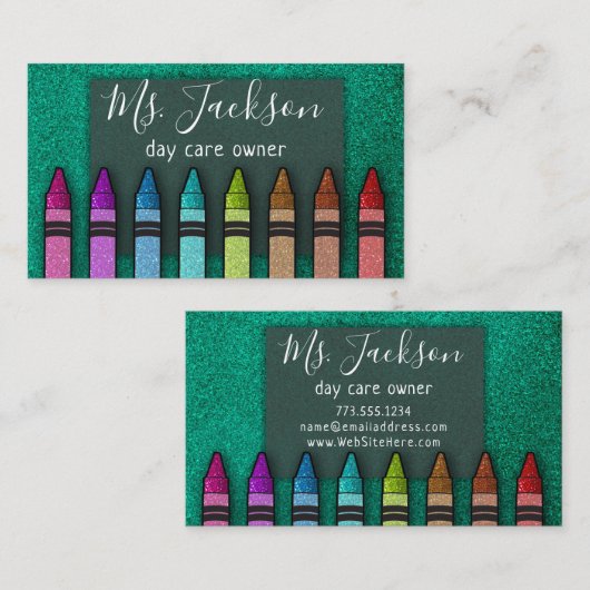 Carte De Visite Professeur Parties scintillant de l'enseignant pré (Devant / Derrière)