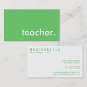 Carte De Visite professeur. (personnalisable en couleur) (Devant / Derrière)