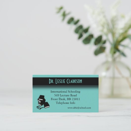 Carte De Visite Professeur / Professeur Accent Turquoise (Debout devant)