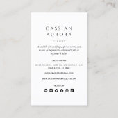 Carte De Visite Professeur Professionnel De Cellist Et De Musique (Dos)