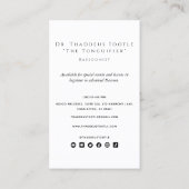 Carte De Visite Professeur professionnel de musique bassooniste et (Dos)