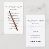 Carte De Visite Professeur professionnel de musique bassooniste et (Devant / Derrière)