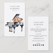 Carte De Visite Professeur Professionnel De Pianiste Et De Piano (Devant / Derrière)