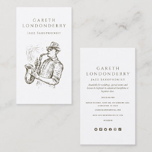 Carte De Visite Professeur professionnel de saxophoniste et saxoph
