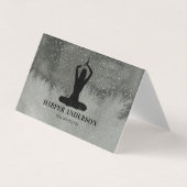 Carte De Visite Professeur professionnel de yoga noir en aquarelle (Devant)