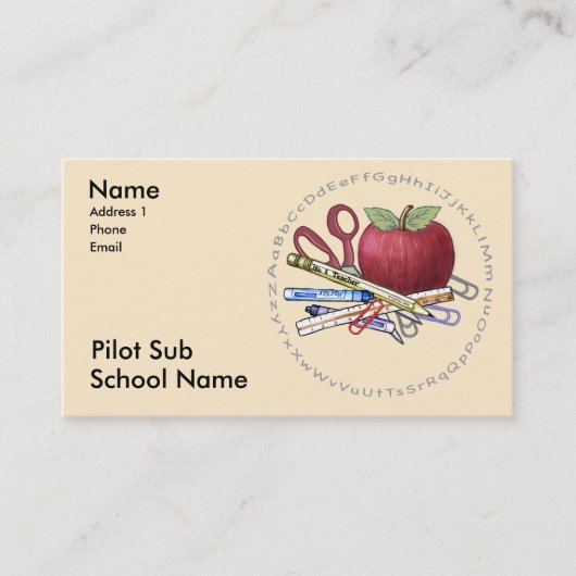 Carte De Visite Professeur remplaçant pilote (Devant)