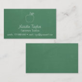 Carte De Visite Professeur Remplacant Tableau Vert Doodle Apple (Devant / Derrière)