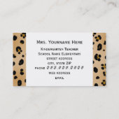 Carte De Visite Professeur rose d'empreinte de léopard d'Apple (Dos)