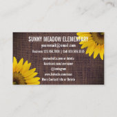 Carte De Visite Professeur rustique social de toile de jute de (Dos)