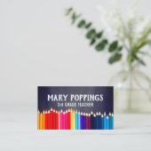 Carte De Visite Professeur social de tableau de crayons des médias (Debout devant)