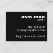 Carte De Visite Professeur Studio de danse Propriétaire Ballet Poi (Dos)