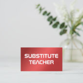 Carte De Visite Professeur suppléant rouge sur appel (Debout devant)