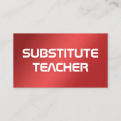 Carte De Visite Professeur suppléant rouge sur appel (Devant)