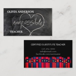 Carte De Visite Professeur Tutor NE CESSE JAMAIS D'APPRENDRE