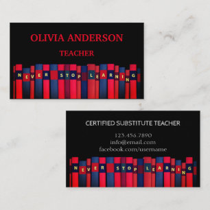 Carte De Visite Professeur Tutor NE CESSE JAMAIS D'APPRENDRE