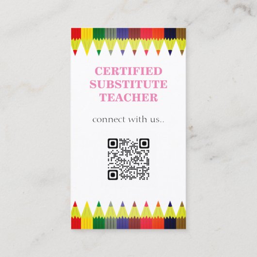 Carte De Visite Professeur | Tutor, Social Media QR Code (Dos)
