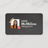 Carte De Visite Professeur Tutorer noir Chalkboard photo (Devant)