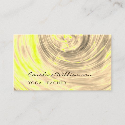 Carte De Visite Professeur unique Creative Swirl Yellow Shell Yoga (Devant)