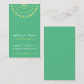 Carte De Visite Professeur vert de détente simple de yoga de (Devant / Derrière)