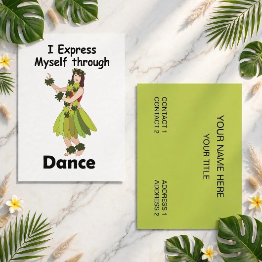 Carte De Visite Professeure de Danse Fille Danseuse Hula