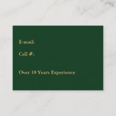 Carte De Visite Professeurs Assistant Vert foncé avec orange (Dos)