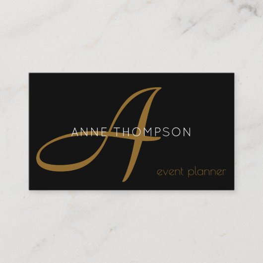 Carte De Visite profession de coutume noire (planificateur d'événe (Devant)