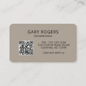 Carte De Visite Profession de menuiserie moderne (Dos)