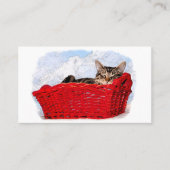 Carte De Visite Profession de soins aux animaux Sommeil Kitten Rou (Devant)