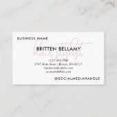 Carte De Visite Profession en Pink Script Ajouter Photos (Devant)