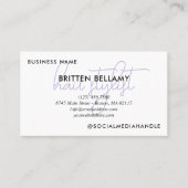 Carte De Visite Profession en Purple Script Ajouter Photos (Devant)