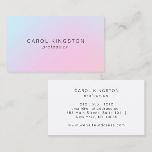 Carte De Visite Profession Holographique Moderne Simple (Devant / Derrière)