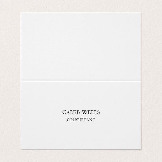 Carte De Visite Profession simple blanc attrayant (Extérieur déplié)