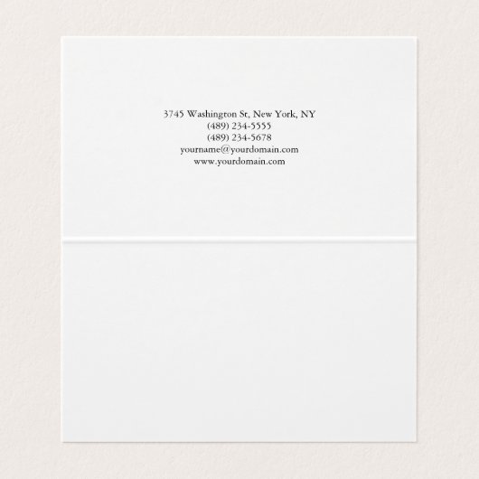 Carte De Visite Profession simple blanc attrayant (Intérieur déplié)