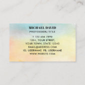 Carte De Visite Profession/Titre Aquarelle Florale (Dos)