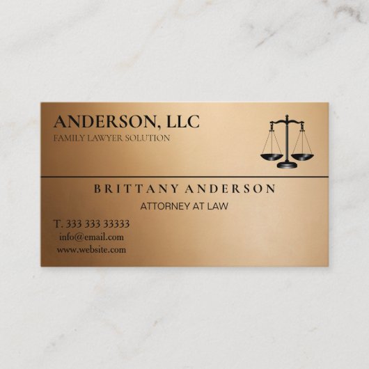 Carte De Visite Professional Attorney at Law Black Scale (Devant)