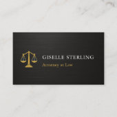 Carte De Visite Professional Attorney Law Firm Metallic Black Gold (Devant)