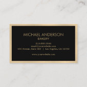 Carte De Visite Professional Bakery Pastry Chef Black Gold         (Dos)
