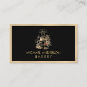 Carte De Visite Professional Bakery Pastry Chef Black Gold         (Devant)