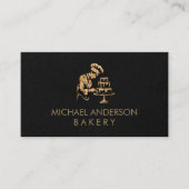 Carte De Visite Professional Bakery Pastry Chef Black Gold         (Devant)