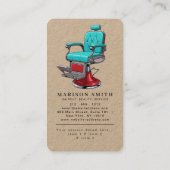 Carte De Visite Professional Barber Minimalist Barbershop Rustic (Dos)