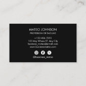 Carte De Visite Professional Black Add your logo (Dos)