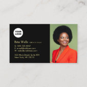 Carte De Visite Professional Black Ajouter logo photo Médias socia (Devant)