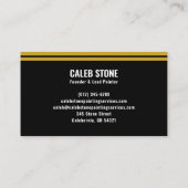 Carte De Visite Professional Black and Gold Residential Painter (Dos)