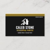 Carte De Visite Professional Black and Gold Residential Painter (Devant)