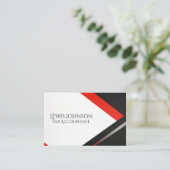Carte De Visite Professional Black and Red Modern Editable (Debout devant)