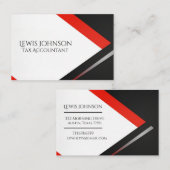 Carte De Visite Professional Black and Red Modern Editable (Devant / Derrière)