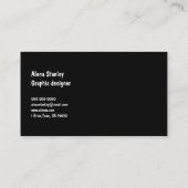Carte De Visite Professional Black and White Minimalist  (Dos)