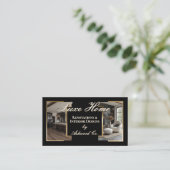 Carte De Visite Professional Black Gold Home Remodeling Contractor (Debout devant)